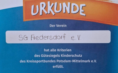 Kinderschutzsiegel für die SG Fredersdorf